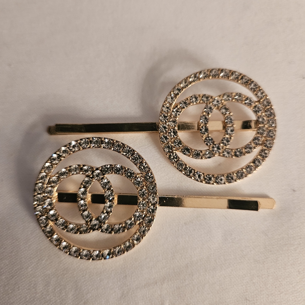 Gold Crystal Hair Clips